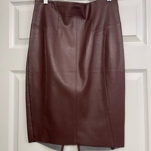 Express Wine Red / Plum color Pleather Pencil Skirt - Size 4
